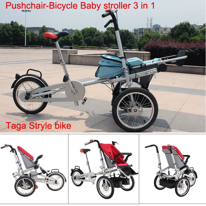C03Taga Pushchair-Bicycle Folding Taga Bike 16inch Mother Baby Stroller Bike baby stroller 3 in 1 Convertible Stroller Carriage stroller