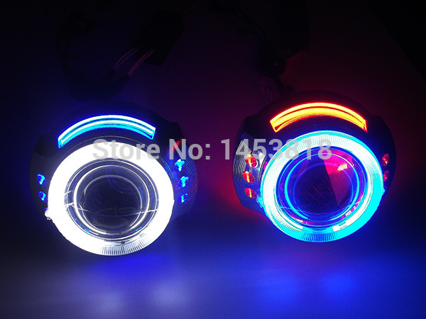 High Quality!! 3.0HQI 3'' inch Projector Lens Light Double CCFL HID Bi xenon Double Angel Eyes Headlight High Low Beam H1 H4 H7