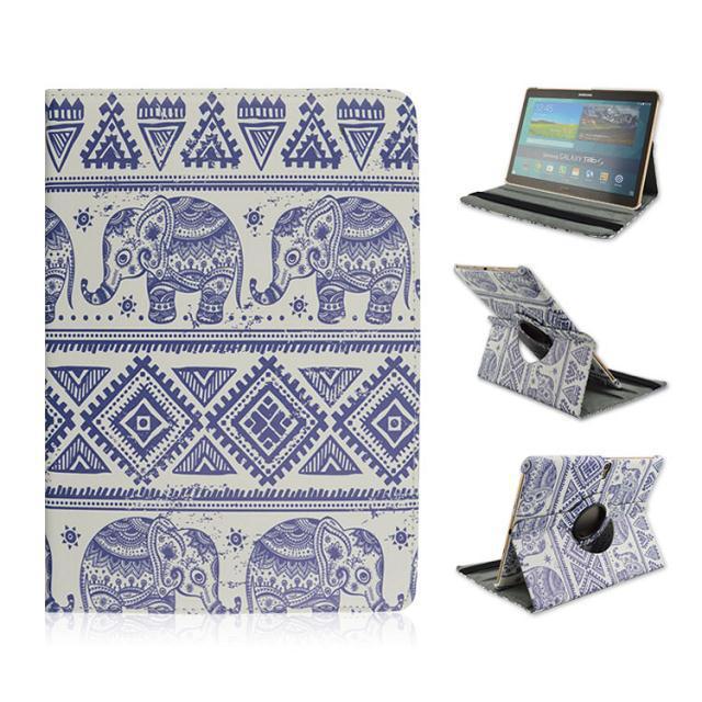 Elephants For Samsung Galaxy Tab S 10.5 inch T800/T801/T805 Tablet PU Leather Case Cover Rotating w/Screen Protective Film