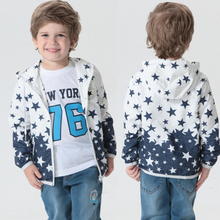 TOK TIC 2015 boy girls jacket spring coats fashion casual child outerwear clothing printed stars jacket