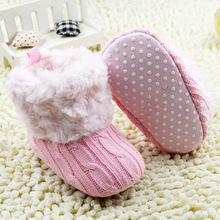 New First Walker Baby Kid Knitted Fur Snow Boots 5 Color Toddlers Soft Sole Short Boots