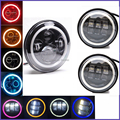 1pcs 7 inch 40w LED Headlight with DRL Angel Eyes 2pcs 4 5 inch 30w DRL