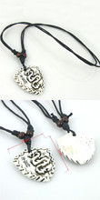 Tibetan white Yak bone carving Dragon totem pendant supporter talismans necklace Jewelry free shipping