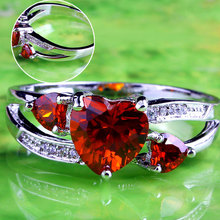 Brand Austria SE Crystal Heart Shape Elegant Fashion Lady Girls Silver Ring