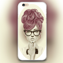 Fashion girl middle finger Design black skin case cover cell mobile phone cases for iphone 4 4s 5 5c 5s 6 6s 6plus hard shell