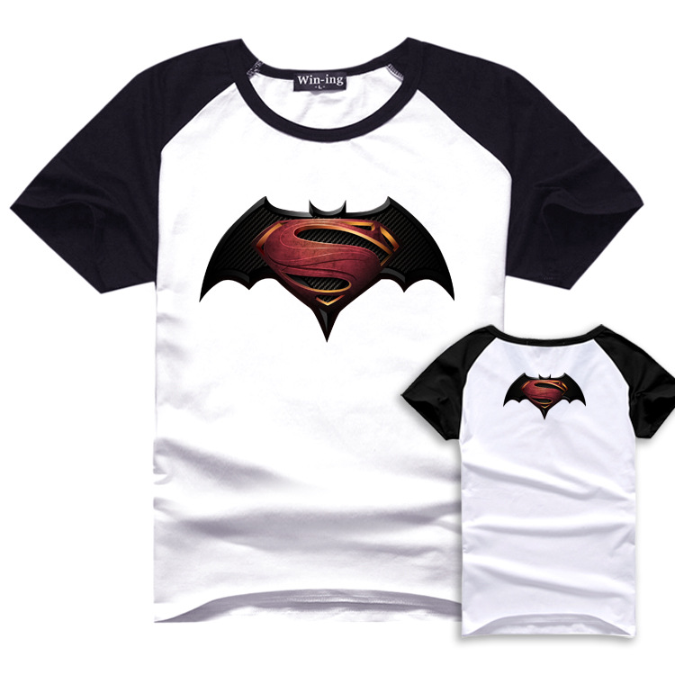 Movie BVS Print Casual T shirt Batman Summer Cotton T shirts Superman Short Sleeve Homme Loose