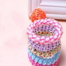 10 Pcs Fashion Telephone Wire Elastic Silicone Rubber Bands Spring Gum For Hair Donut Hairband Accessories Cintillos Women Girls
