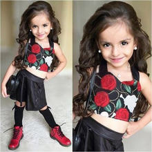 Girls Clothes Set 2016 Summer Fashion Clothes Set Shoer Sleeve Flower Shirt& camouflage Short kilt Pants Clothing Sets for Kids