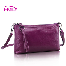 New first layer cow skin women messenger bag pure genuine leather ladies shoulder bags candy color real leather mini bag clutch
