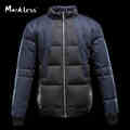 Markless Men White Duck Down Jackets Brand Clothing Mens Casual Man Patchwork Jackets Down Fashion Winter