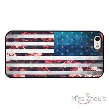 For iphone 4/4s 5/5s 5c SE 6/6s plus ipod touch 4/5/6 back skins mobile cellphone cases cover American Flag Skulls Flowers Stars