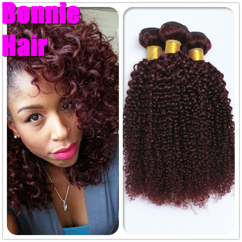 Peruvian Deep Curly Virgin Hair 3Bundles Cheap Deep Wave Virgin Hair Afro Kinky Curly Red Ombre Hair Extensions Human Hair Weave