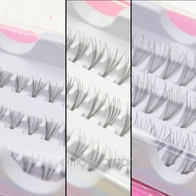 2015 NEW 60pcs Women Fashion Makeup Individual Black False Eyelash Cluster Extension Set 8 10 12mm