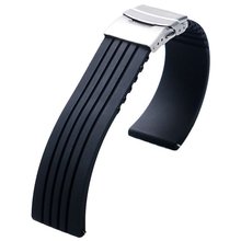 18mm 20mm 22mm 24mm Universal Link Bracelet Rubber Silicone Watchband Wrist Strap Soft Waterproof For Men