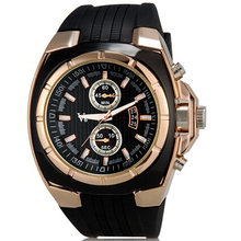 V6 Super Speed Men’s sports watches Fashionable Wrist Watch with Calendar Function rubber strap watch Free shipping
