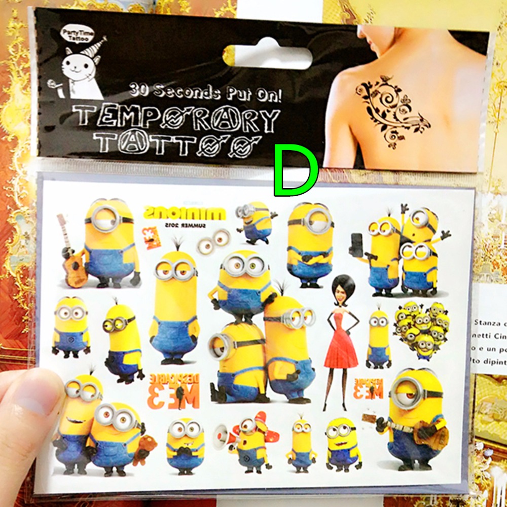 Minions Buddy Child Favourites Temporary Body Art Flash Tattoo Stickers 17 10cm Waterproof Henna Tatoo Home