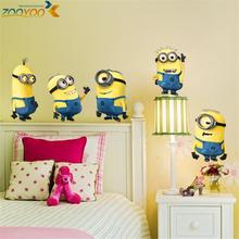 Despicable me 2 cute minions wall stickers for kids rooms ZooYoo1404M decorative adesivo de parede removable pvc  wall decal