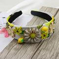 2016 New design euramerican baroque fashion accessories gem leaves alloy flowers female hairband jewelry ornament accessories