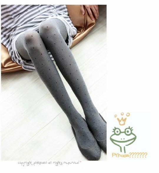 Women Autumn Winter Warm Stockings Girls Velvet Dot Pattern Pantyhose New Fashion Kawaii Tights Free Shipping_2