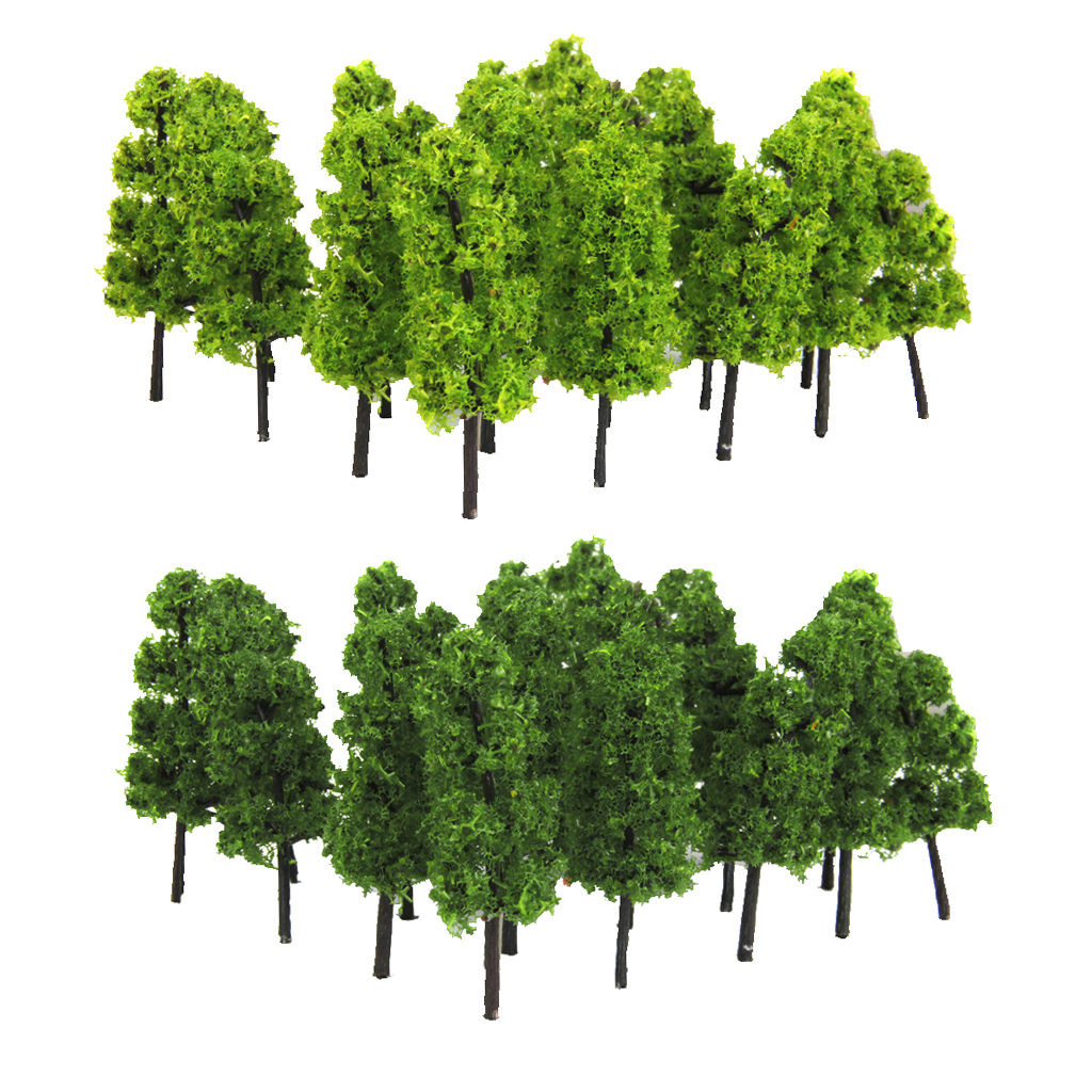 10 stücke Modell Zug Bäume Eisenbahn Wargame Zubehör Grüne Kiefer 5,5 cm