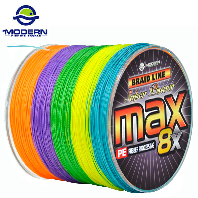 1000M MODERN FISHING Brand MAX8X series multicolor 10M 1Color Japan mulifilament PE Braided Fishing Line 8 Strands braided wires