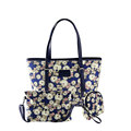 Designer Floral Canvas Composite Bag Ladies Practical Print Tote Fashion Casual Crossbody Bag Clutch Three Piece