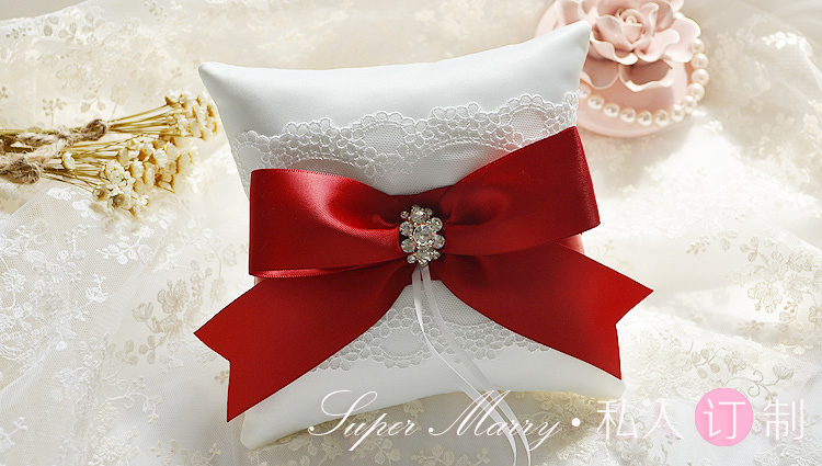 Wedding ring pillow red