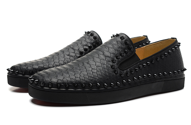 2015-Hot-Sale-Men-Luxury-Shoes-Sneakers-Black-Snakeskin-Slip-On-Rivets-Breathable-Spring-Mens ...