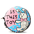 Circular MINI Coin Purse Rabbit Letters Print Women Canvas Bag Double Zipper Interlayer Ladies Designer Cartoon