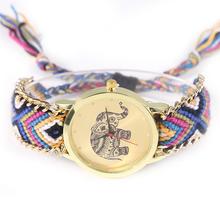 Women s Braid Watches Fashion Design Lovely Animal Elephant Pattern Wristwatches Bracelet Watches wristwatch watches for