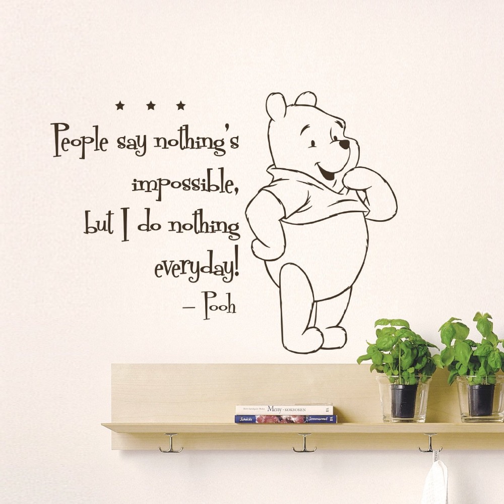 The Pooh Creative DIY cute Winnie home decoration Baby Quote Wall Decal