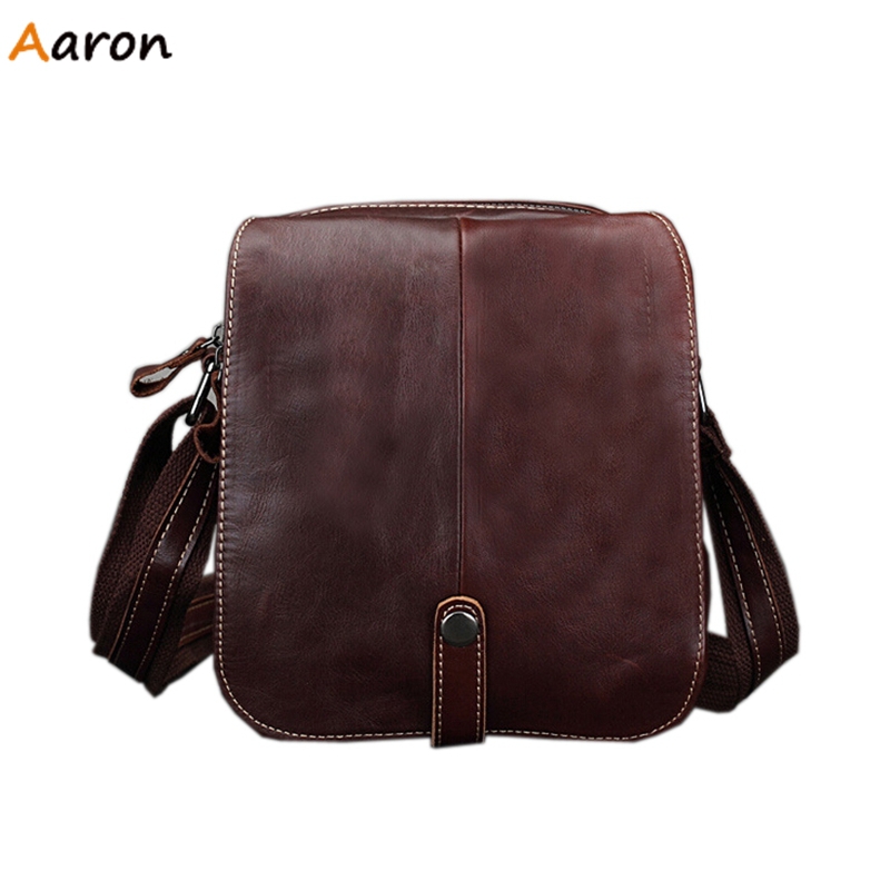 Aaron Luxury Bottom Hasp Open Men s Flap Crazy Horse Leather Zipper Male Messenger Bags Multi