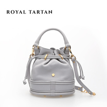 ROYAL TARTAN luxury handbag designer bucket bag genuine leather handbags fashion tote small shoulder bag women messenger bags