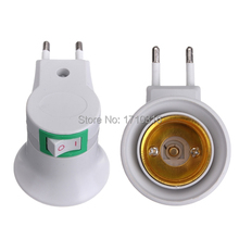 Best Promotion E27 LED Light Male Socket to EU Type Plug Adapter Converter for Bulb Lamp Holder With ON/OFF Button