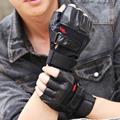 CharmDemon Men Gym Exercise Training Sport Fitness Sports Half Finger Leather Gloves at8