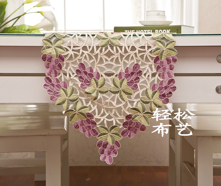 embroidered runner runner.jpg  table cloth runner purple table grapes table table grapes