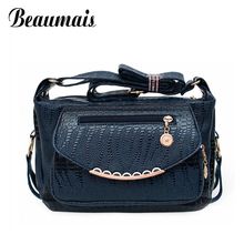 Beaumais Rivet Stone Pattern Women Messenger Bag 2016 New Designer Bag Quality Leather Women Shoulder Bags Bolsas Feminina BG517