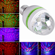 D1U# Hot Sales AC85-260V E27 3W Colorful Auto Rotating RGB LED Bulb Stage Light Party Lamp Disco Club KTV Free Shipping