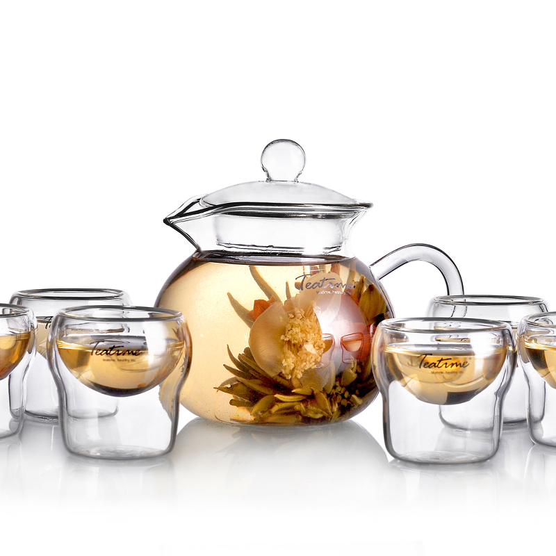 Teatime herbal tea 1 pot 6 cup combination set classic teacup