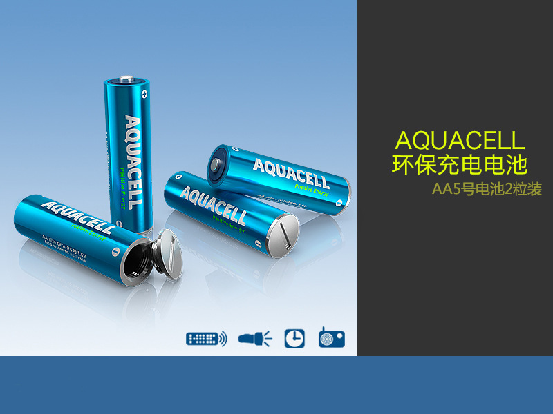 4 pieces/AQUACELL 1000mAh 1.5V AA Water to activat...