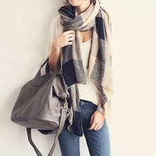 2016 Fashion Women Winter Lady font b Tartan b font Plaid Scarf Neck Shawl Warp Warm