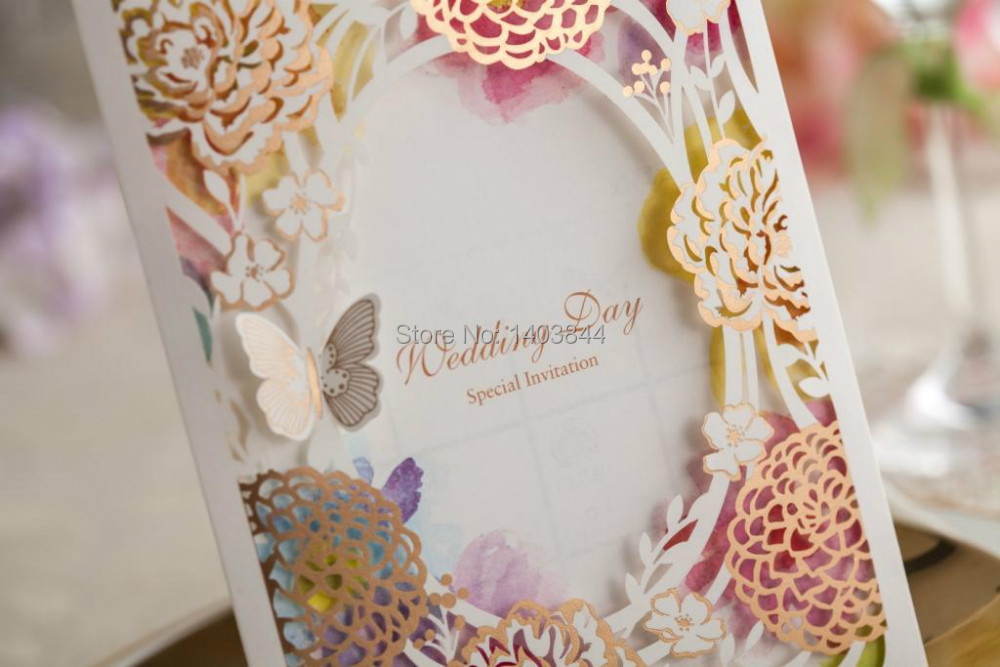 Rose garden laser cut wedding invitations