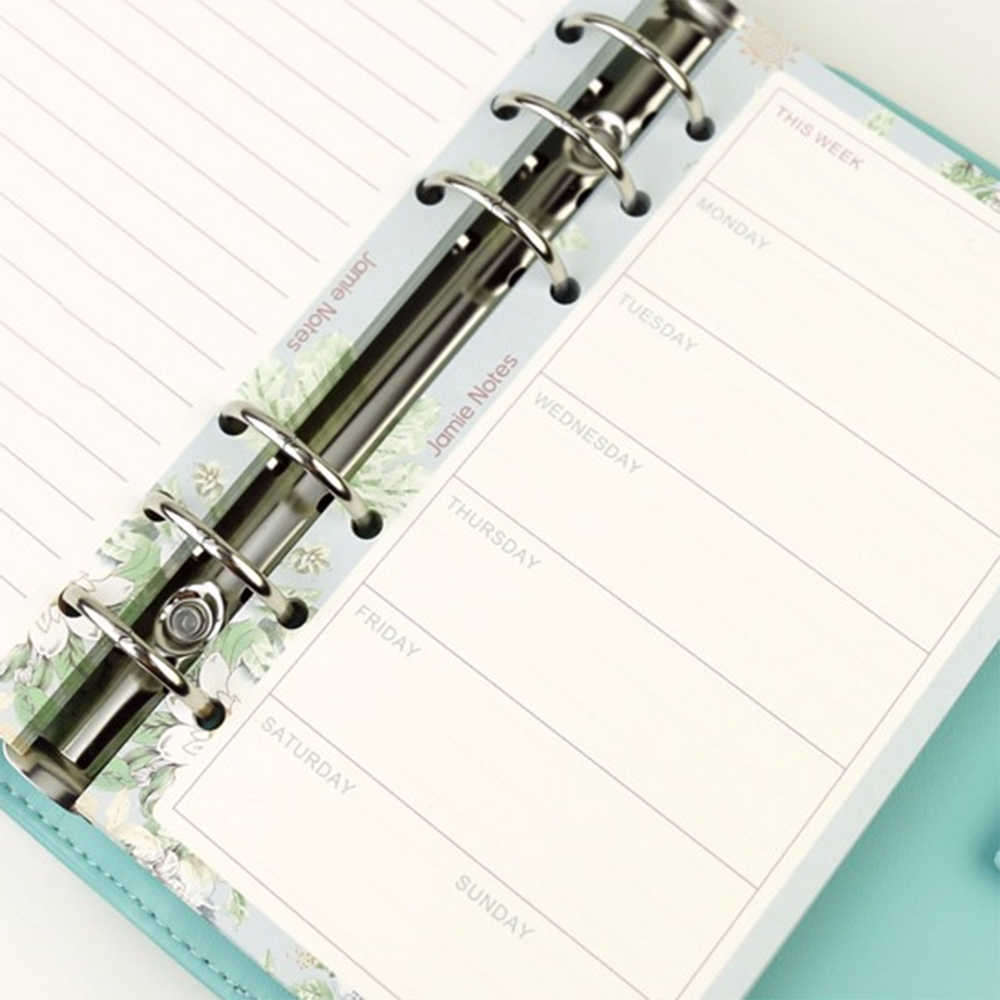 40 Sheets Notebook Planner Loose Leaf Ring Binding Refill Paper with 6 Hole