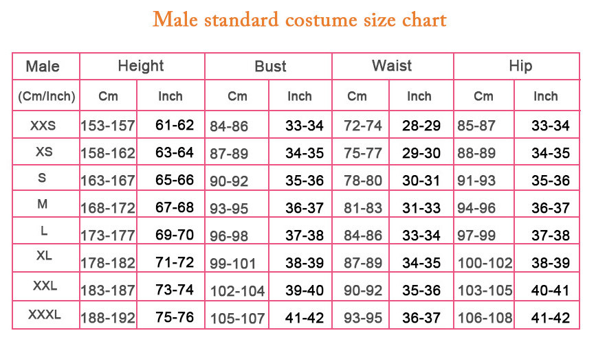 male size chart