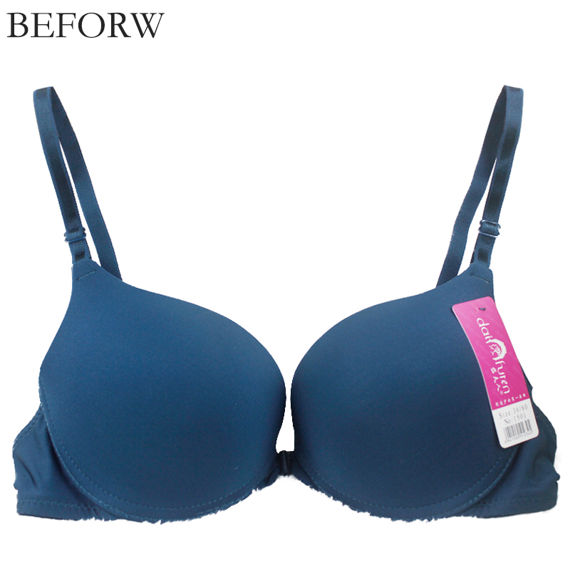 BEFORW New Women Bra Sexy Backless font b Lingerie b font Brassiere White Black Push Up