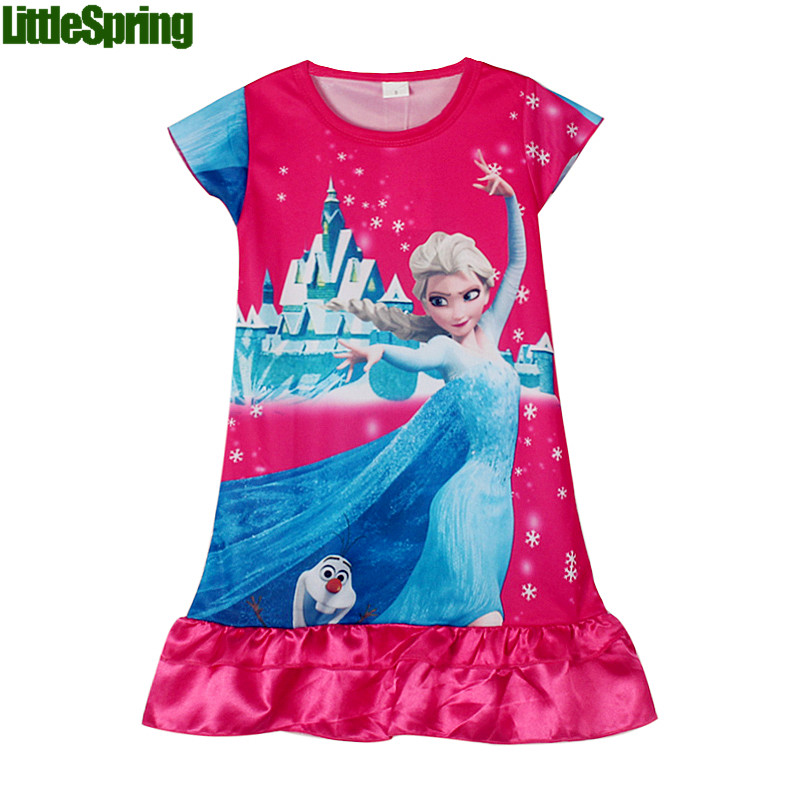 New 2015 summer style Anna&Elsa dress children clothing girls dress kids girls princess dress girl party mini dresss nightgown