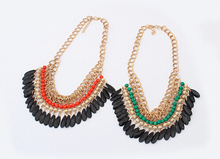 Hot Sale Bohemian Tassels Drop Fashion Gold Trendy Choker Chain Statement Necklaces Pendants Collar Jewelry For