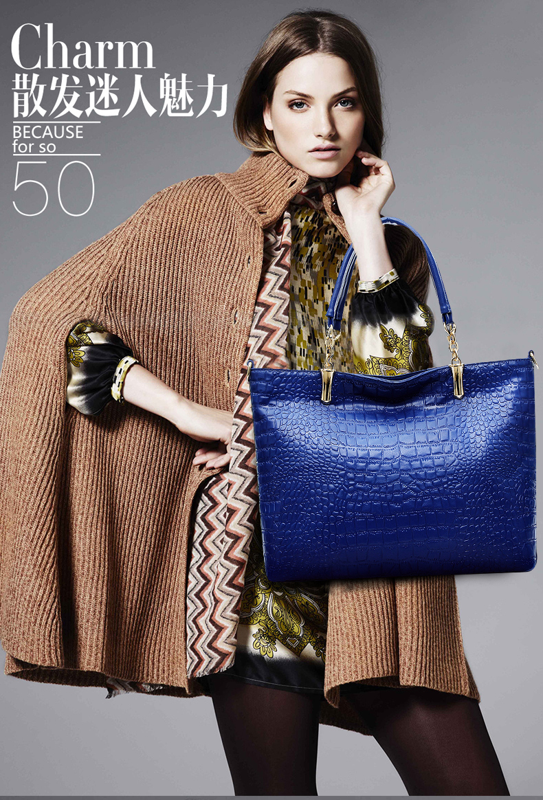 2015 Fashion Brand GENUINE LEATHER Handbag Women Vintage Tote Cow