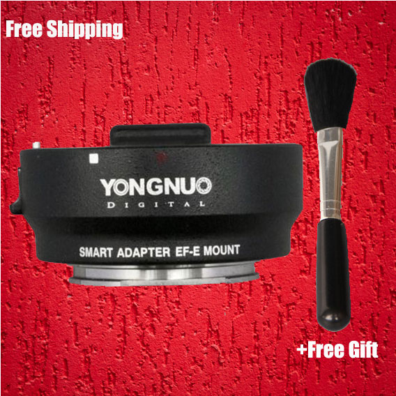 YONGNUO Smart Adapter EF-E Mount for Canon EF Lens to Sony NEX Smart Adapter Mark III (Black) EF to E-Mount