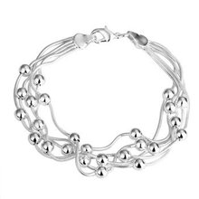 Free transport,925 silver jewellery Bracelet ,5-wire gentle bead bracelets, vogue jewellery Bracelet wholesale value! S025